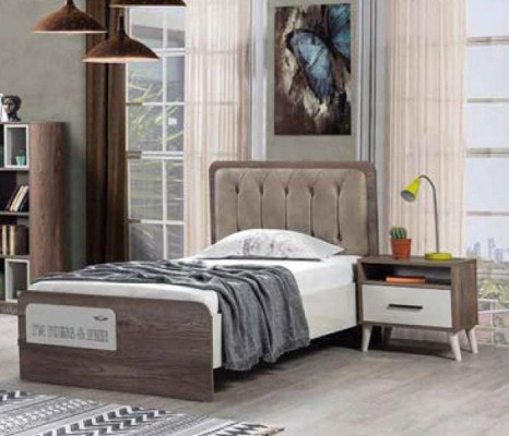 Cama de madera individual Muebles tapizados para habitaciones de niños y adolescentes