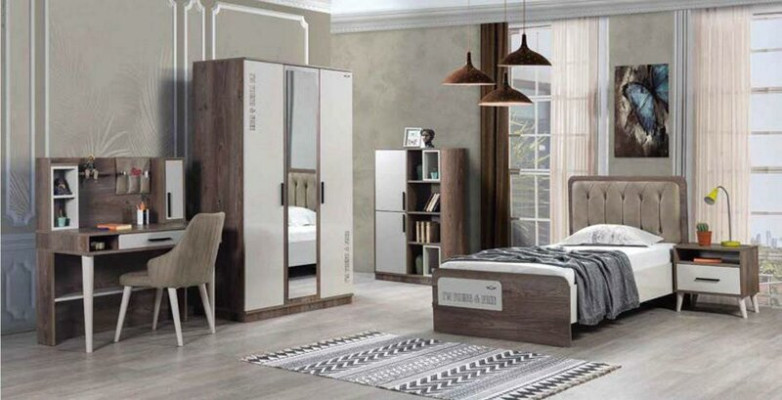 Cama de madera individual Muebles tapizados para habitaciones de niños y adolescentes