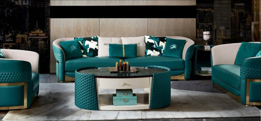 Conjunto de Sofás Chesterfield Sofá Tapizado de 3+1 Piezas Cuero Tela Textil
