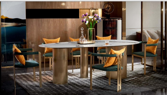 Mesa de comedor 6 sillas Diseño moderno Muebles de lujo Mesa Silla de comedor