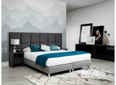 Cama acolchada de diseño de lujo, cama doble de hotel matrimonial 80/160x200 cm habitación para dormir.