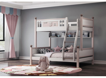 Litera doble brillante natural litera litera cama infantil piso camas cama