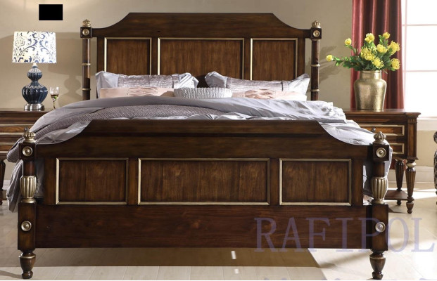 Cama de diseñador Clásico Madera Cama de hotel Doble Dormitorio de lujo 180x200 Nuevo