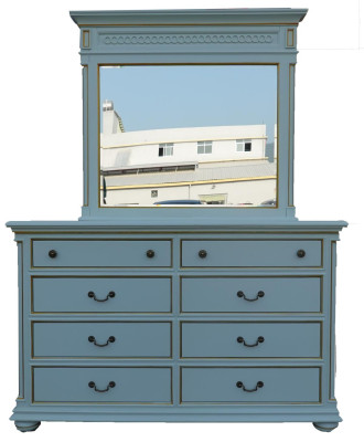 Estilo elegante Muebles dormitorio Cómoda Armario Credenza clásica con espejo