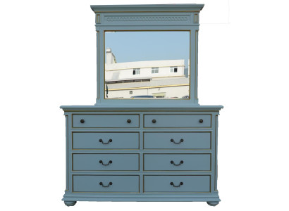 Estilo elegante Muebles dormitorio Cómoda Armario Credenza clásica con espejo