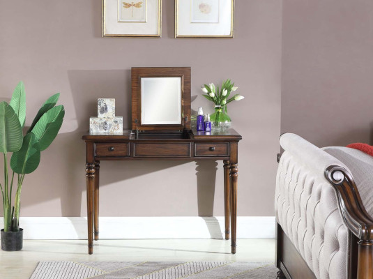 Mesa de madera maciza Consola clásica Espejo Cómoda Tocador Dormitorio Nuevo