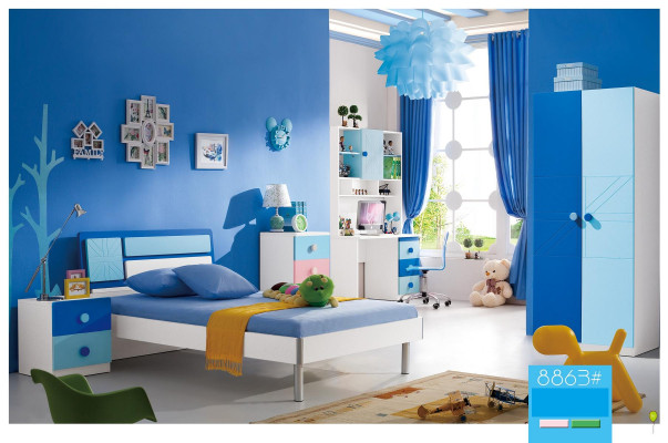 Juego de dormitorio infantil cama armario juvenil moderno Nuevo set de 4 piezas.