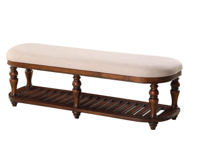 Taburete Taburete con tapizado Pie Muebles Vivienda Bancos de asiento Asiento Cuero Beige Diseño Textil