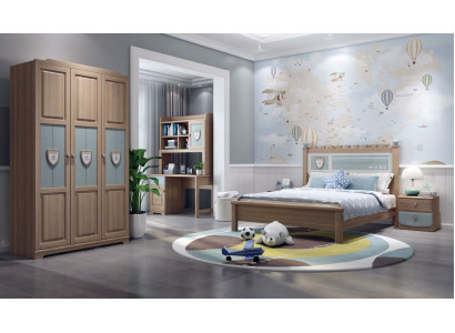 Habitación juvenil conjunto infantil Cama Cómoda Armario de 5 piezas Dormitorio Nuevo