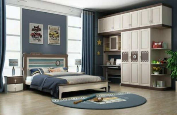 Dormitorio conjunto completo Cama Mesita de Noche Cómoda 6 piezas Diseño Set de Muebles de Madera