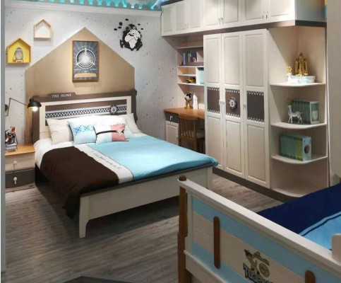 Dormitorio conjunto completo Cama Mesita de Noche Cómoda 6 piezas Diseño Set de Muebles de Madera