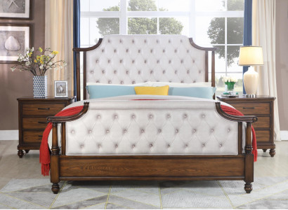 Cama 2x Mesita de noche 3 piezas. Conjunto de dormitorio Camas nuevas de lujo Chesterfield 180x200