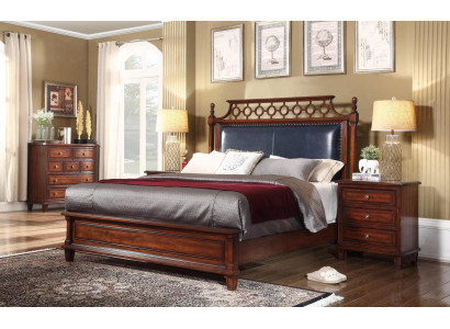 Cama 2x Mesita de noche 3 piezas Set de dormitorio Diseño Camas de lujo Clásico Acolchado