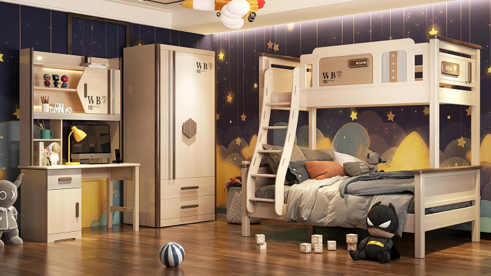 Dormitorio juvenil conjunto de habitación infantil moderno armario cómoda mesa nuevo 2 piezas.