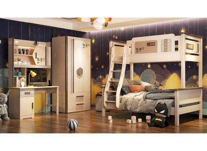 Dormitorio juvenil conjunto de habitación infantil moderno armario cómoda mesa nuevo 2 piezas.