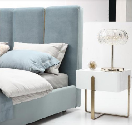 Dormitorio conjunto de 3 piezas cama 2 mesitas de noche consola camas acolchadas dobles hotel