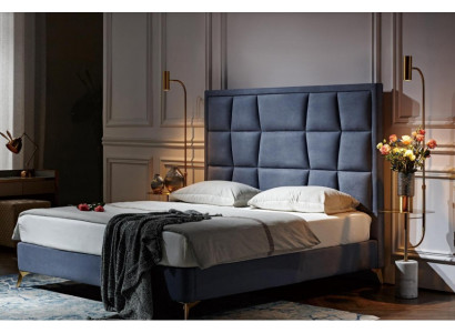 Diseño Cama Dormitorio Camas Textil Hotel Lujo Tapicería Asiento Tejido Nuevo Muebles