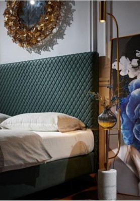 Diseño de lujo de camas acolchadas, camas dobles para dormitorio matrimonial, cama de hotel de cuero nueva.