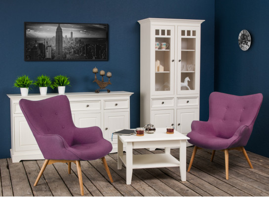 Conjunto de muebles clásicos de diseño 2 piezas estilo rural vitrina cómoda muebles de madera