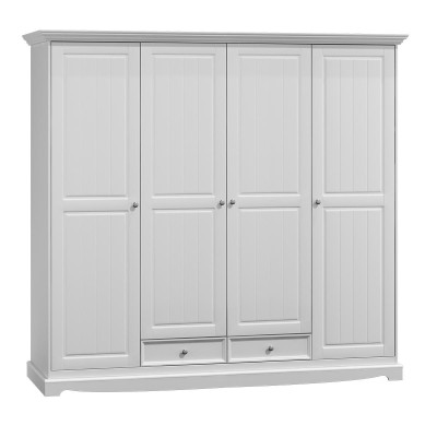 Armario Armarios Mueble Mueble de pared Clásico Madera Casa de campo Blanco Nuevo
