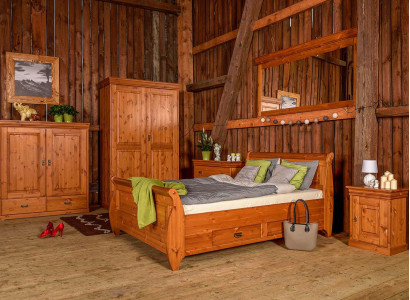 Dormitorio Set Completo Diseño Cama Clásica Muebles 5 piezas Mesita de noche Casa de campo