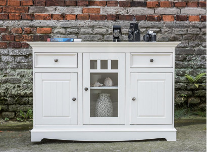 Bufé armario Bar rústico Armario de bar Casa de campo Lujo Muebles de madera italianos Blanco Grande Nuevo
