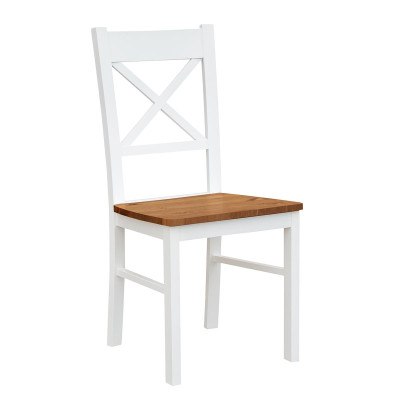 Silla de salón de campo 1x Comedor Madera maciza Salón Asiento Silla tapizada de madera Nueva