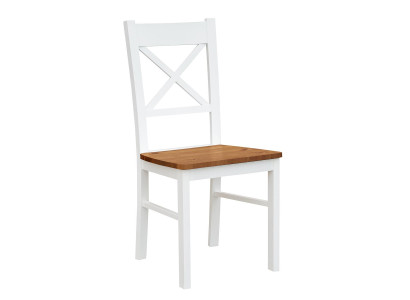 Silla de salón de campo 1x Comedor Madera maciza Salón Asiento Silla tapizada de madera Nueva