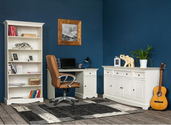 Juego de oficina de 3 piezas. Muebles escritorio mesa cómoda armario estantería completo.