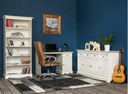 Juego de oficina de 3 piezas. Muebles escritorio mesa cómoda armario estantería completo.