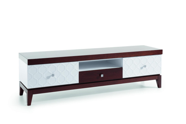 Clásico armario de TV de alto brillo RTV, aparador, mueble de TV, diseño de pared.