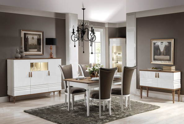 Gran mesa Mesa de comedor Mesa de madera Mesa de conferencia Extensible 220cm Modelo TO-S1