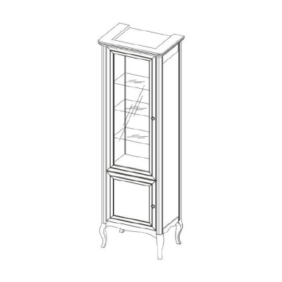 Armario de madera maciza de verdad Clásico vitrina Modelo de armario vitrina PR-W 1-2