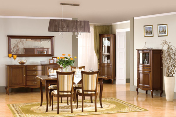Armario de madera maciza de verdad Clásico vitrina Modelo de armario vitrina PR-W 1-2