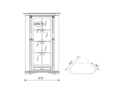 Vitrina clásica Armario vitrina Vitrinas Armario de vidrio Armario colonial OW-N