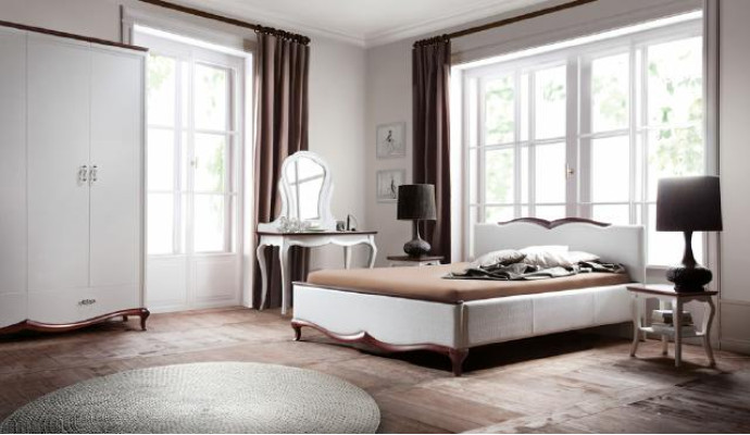Cama Chesterfield de tela de camas matrimoniales cama de matrimonio cama tapizada dormitorio.
