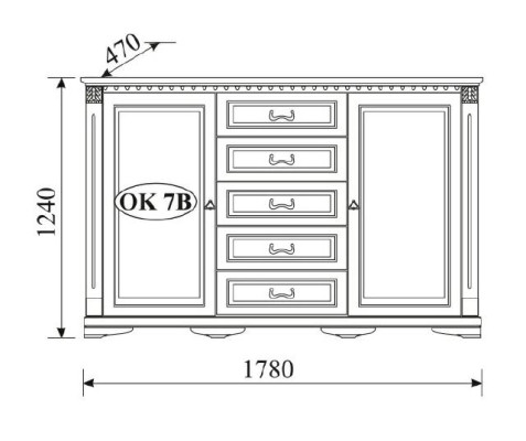 Cómoda clásica, armario, aparador, muebles macizos, colonial, nuevo OK7B.