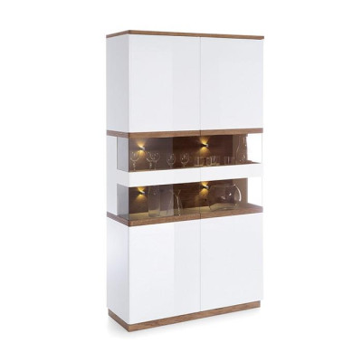 Vitrina estilo moderno colección de sala de estar Gabinete de vitrinas estantería aparador Blanco