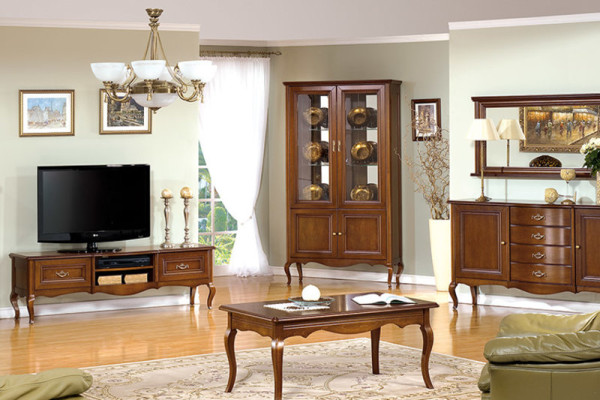 Mueble de madera real hecho en casa modelo de cómoda clásica.