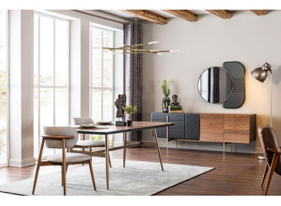 Grupo Comedor Mesa de Comedor Sillas Aparador 8 piezas Madera Mesa Marrón Nuevo
