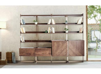 Moderna vitrina de salón, mueble de estantería de pie, muebles de madera maciza marrón estanterías.