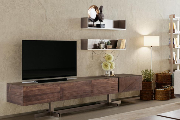 Moderno y elegante mueble de TV de madera de alta calidad y duradera.