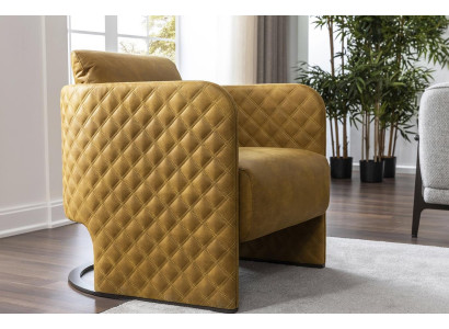 Sillón Orejero Sillón de cóctel Asiento Moderno Piel sintética Amarillo Diseño