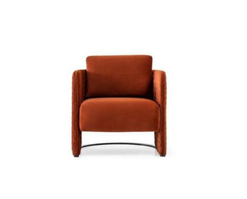 Sillón orejero sillón de cóctel asiento moderno de tela roja diseño de asiento
