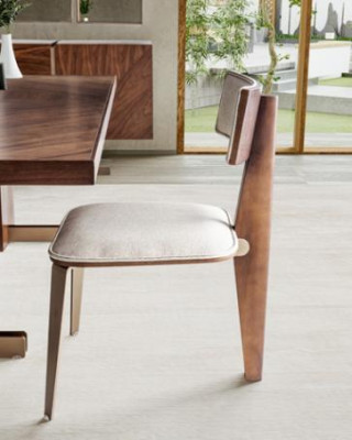 Mesa de comedor marrón Diseñador Mesas Mesa + 4x Silla de respaldo Muebles Juego de 5 piezas.