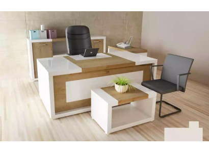 Escritorio de esquina, escritorio de oficina, escritorio, mesa de centro, archivador, muebles de oficina, juego de 3 piezas.