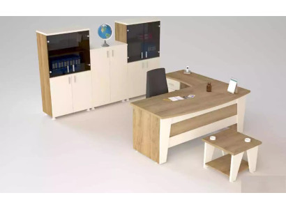 Muebles de oficina Escritorio en esquina Escritorio Mesa de centro 3 armarios archivadores de 6 piezas.