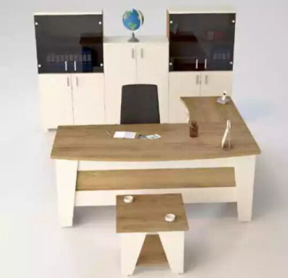Muebles de oficina Escritorio en esquina Escritorio Mesa de centro 3 armarios archivadores de 6 piezas.