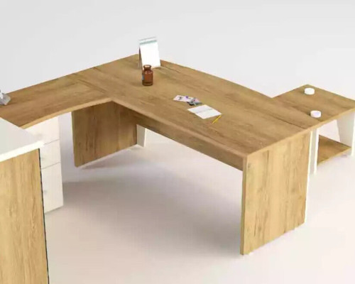 Muebles de oficina Escritorio en esquina Escritorio Mesa de centro 3 armarios archivadores de 6 piezas.