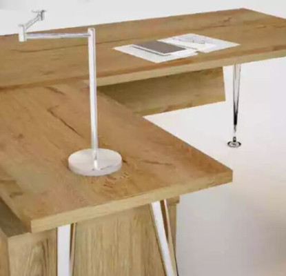 Juego de oficina de madera: escritorio de esquina, cómoda, 2 archivadores, mesa de centro, set de 4 piezas